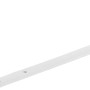 Weißer Gardinenwinkel, pulverbeschichtet, 180x55x17 mm, mit Langloch zur Verstellung.