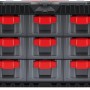 Organiser Multicase Cargo schwarz-rot mit 9 Schubladen für Werkstatt, Büro oder Lager.