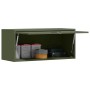 Olivgrüner Wandschrank für Garage, Tür mit Gasdruckfeder, vidaXL, 33x80x35 cm