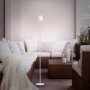 Weiße LED-Akku-Stehleuchte Euria von Just Light, 125 cm hoch, im Wohnbereich.