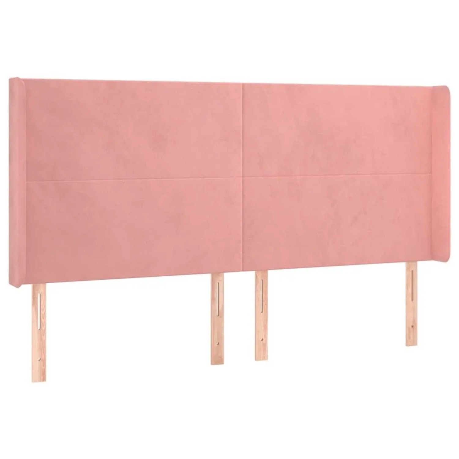 vidaXL Kopfteil mit Ohren Rosa 203x16x118/128 cm Samt 3119371