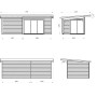 Technische Zeichnung: Palmako Gartenhaus Andrea Slide, grau, mit Maßen.