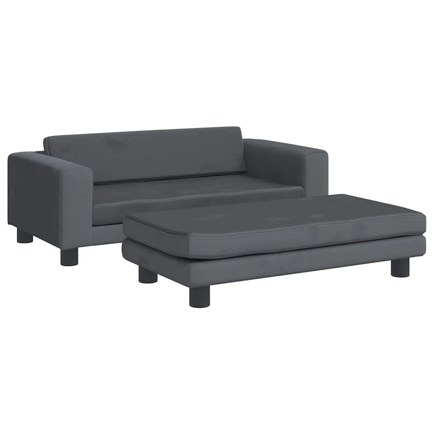 vidaXL Hundebett mit Verlängerung Dunkelgrau 100x50x30 cm Samt 172021