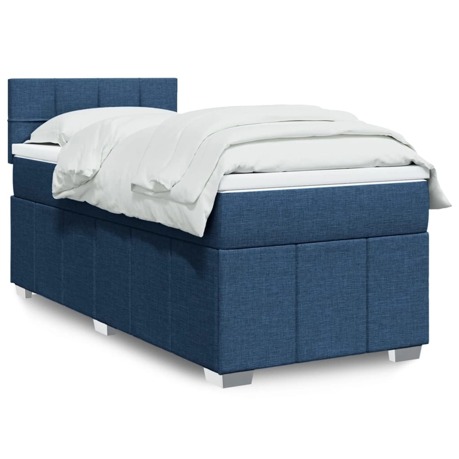 vidaXL Boxspringbett mit Matratze Blau 100x200 cm Stoff 3289285 günstig online kaufen