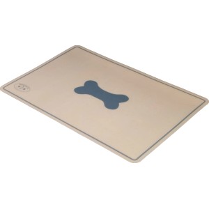 Beiges Banbury Platzdeckchen für Hunde (45x30cm) mit blauem Knochen-Motiv.