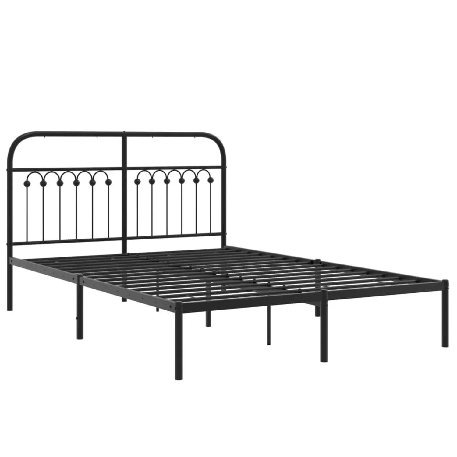 vidaXL Bettgestell mit Kopfteil Metall Schwarz 135x190 cm 376599 günstig online kaufen