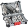 Bosch 35-tlg. Metallbohrer-/Schrauberbit-Set im grauen Koffer, verschiedene Bohrer und Bits.