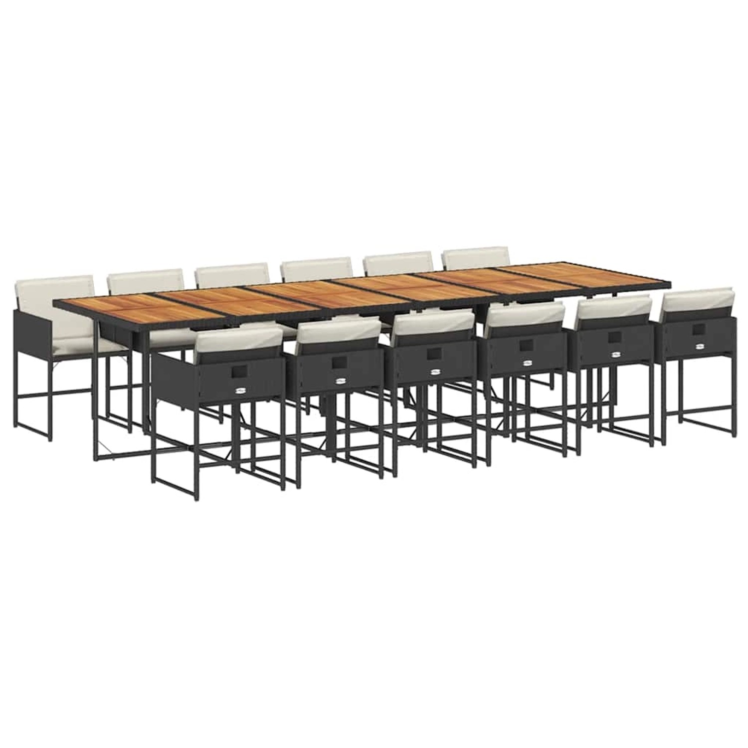 vidaXL 13-Tlg Garten-Essgruppe mit Kissen Schwarz Poly Rattan 3211311 günstig online kaufen