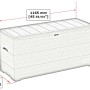 Duramax Durabox 270L Universalbox, anthrazit, mit Maßangaben.