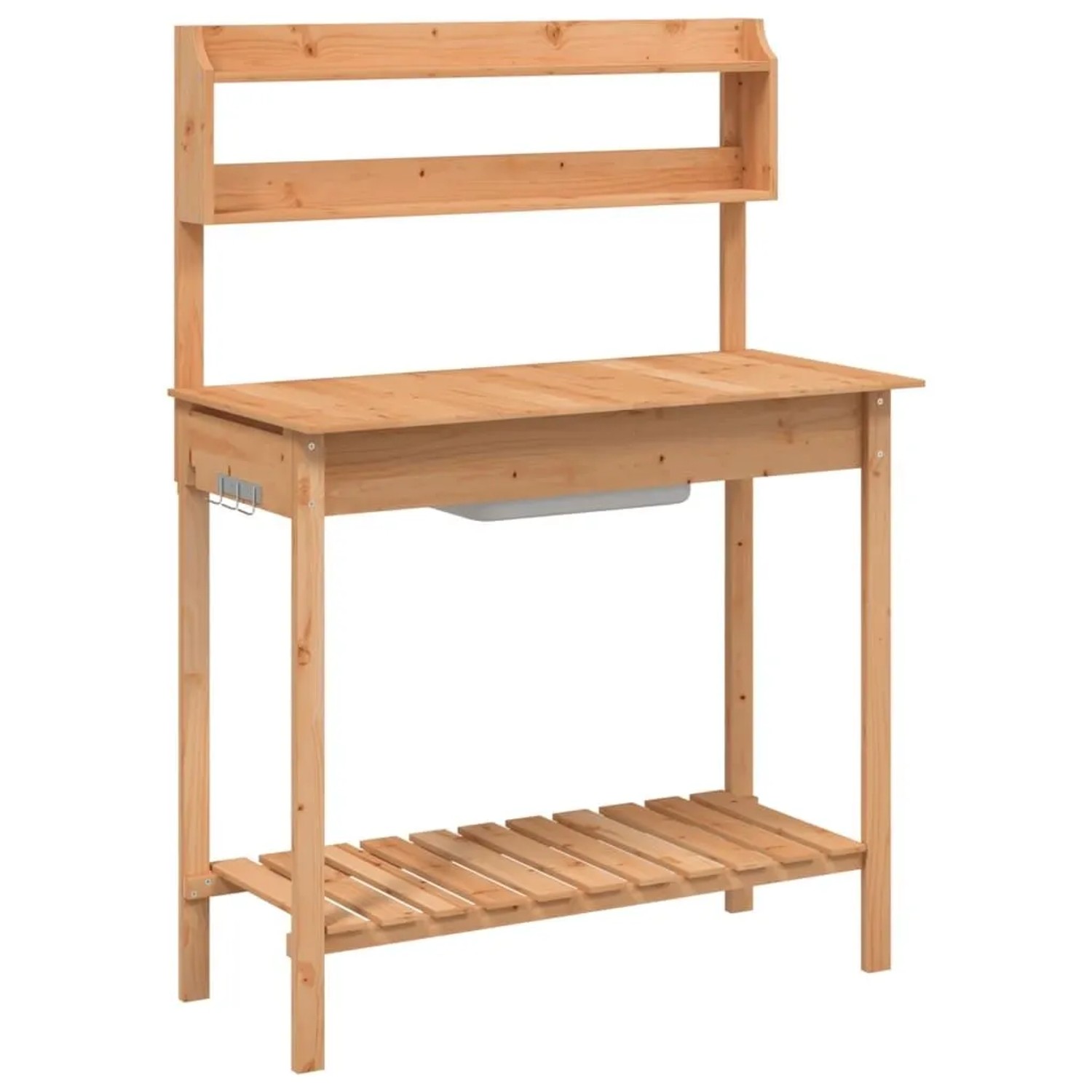 vidaXL Pflanztisch mit Waschbecken 147,5x44x139,5 cm Massivholz Tanne 156347