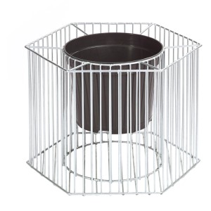 Wilk Gabionen-Pflanzgefäß Montana, feuerverzinkt, mit schwarzem Kunststoffeinsatz.