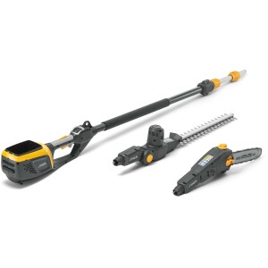 Stiga Akku-Multitool MT 500e Solo mit Heckenscheren- und Hochentaster-Aufsatz.