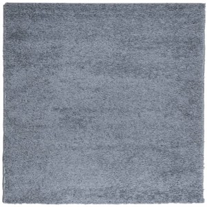 Blauer, quadratischer Shaggy Teppich (120x120 cm) von vidaXL.