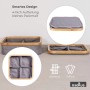 osoltus 2x Regal Box Badezimmer Nelson Bambus Aufbewahrungskorb Grau 4 Fächer_6