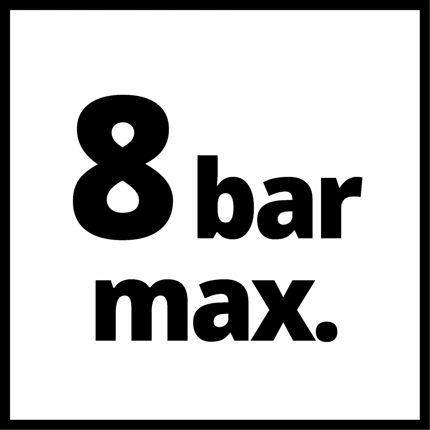 Symbol für max. 8 bar Druck des Einhell Kompressors TE-AC 230/24.
