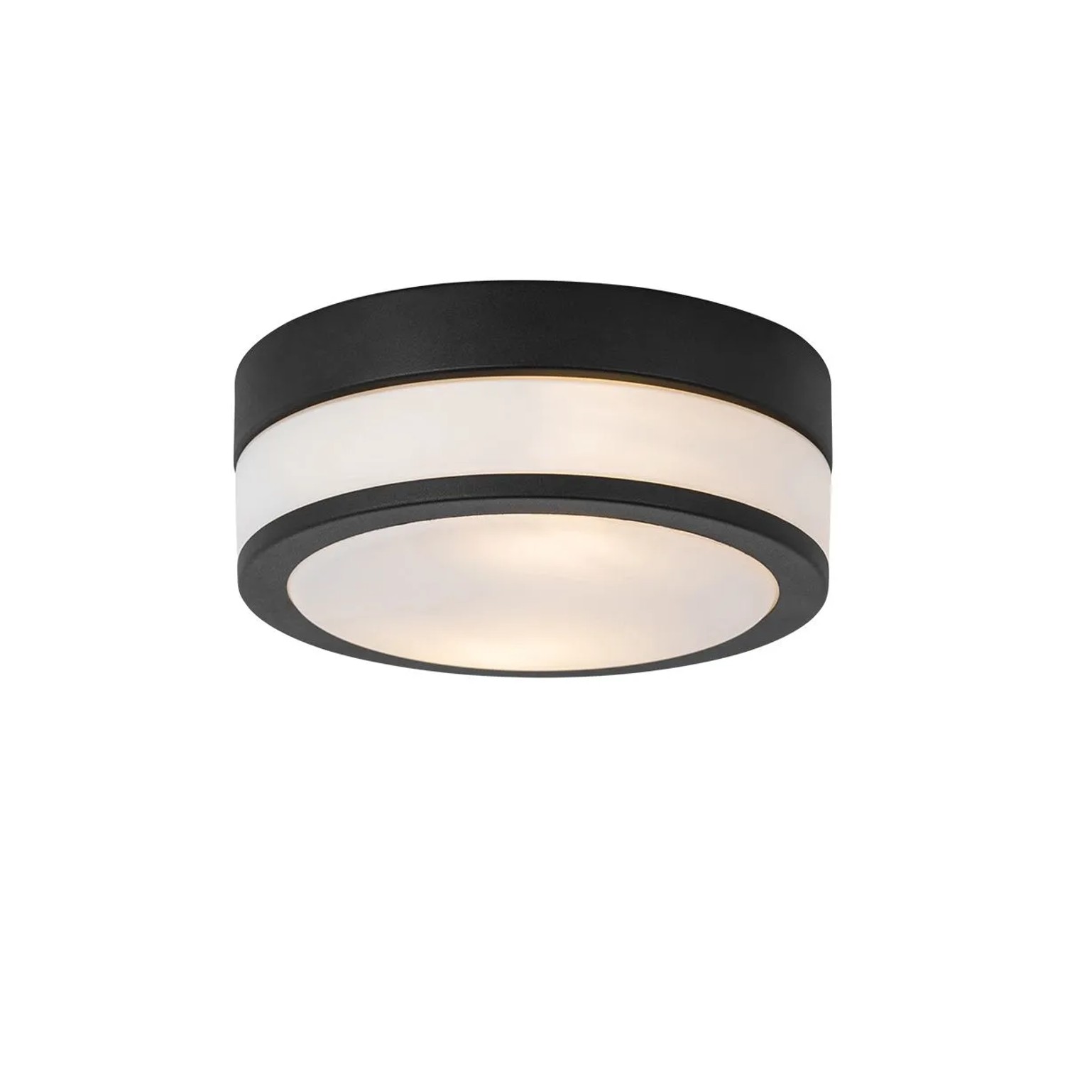 QAZQA Moderne Deckenleuchte Schwarz 23 cm IP44 Flavi