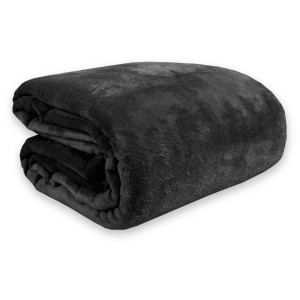 Bestlivings Kuscheldecke, Teddy Fleece Sherpa Flanell, 150x200 cm, Schwarz