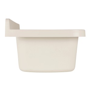 Sanitop-Wingenroth Ausgussbecken, 50 cm, Kunststoff, weiß, mit Seifenspender und Ablage.