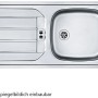 Edelstahl Einbauspüle für Küchenzeile, reversibel, mit Abtropffläche.