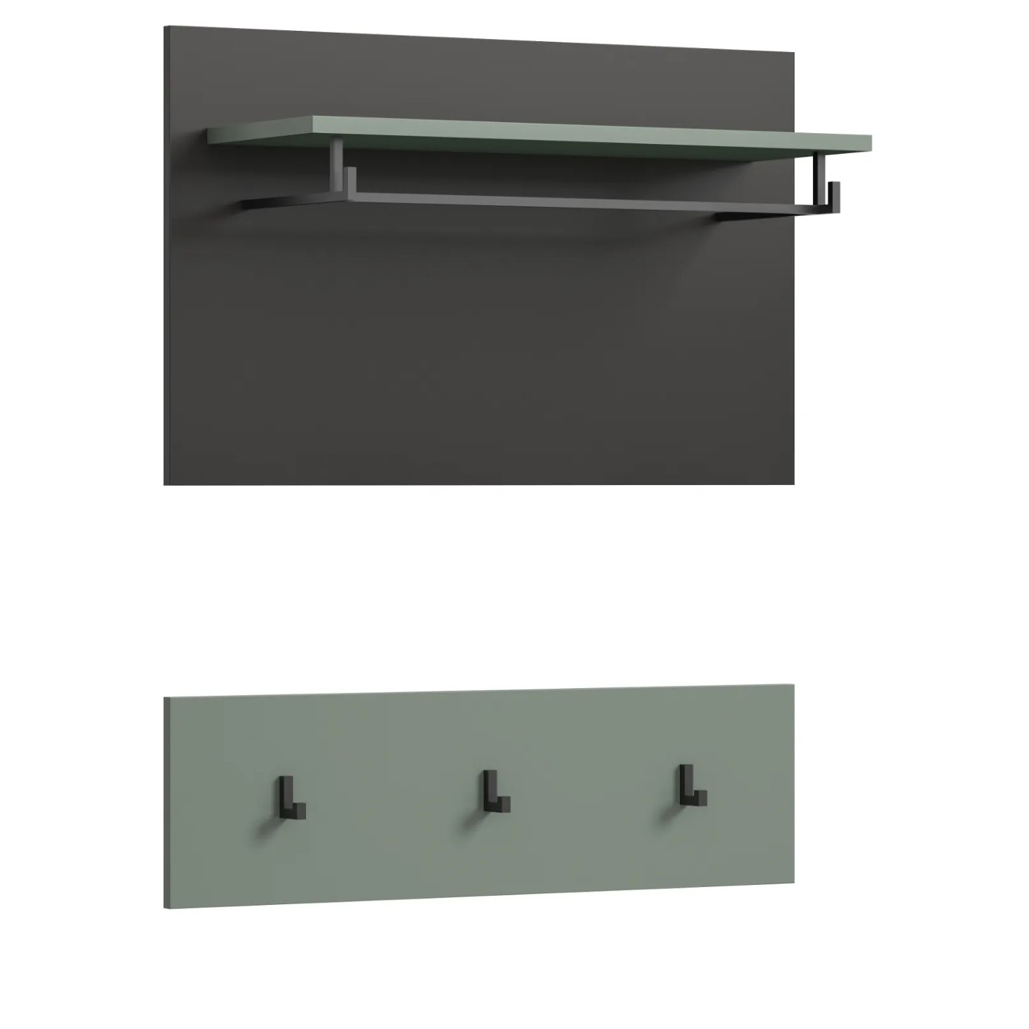 Inn.Furn Garderobenpaneel Set in Salbei und Grau 80 cm Cooper_8