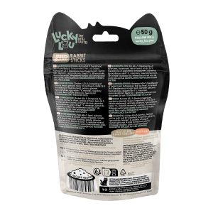 Lucky Lou Katzen-Snacks Sticks Huhn & Kaninchen, 50g Packung. Leckerli für Katzen.