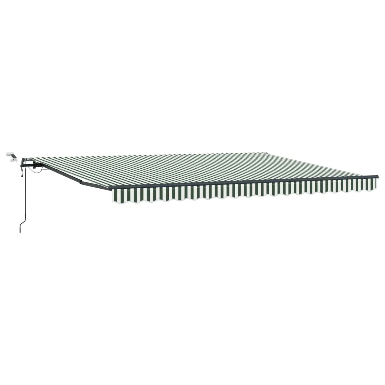vidaXL Markisenstoff mit Grün und Weiß 450 x 350 cm Polyester 3331192