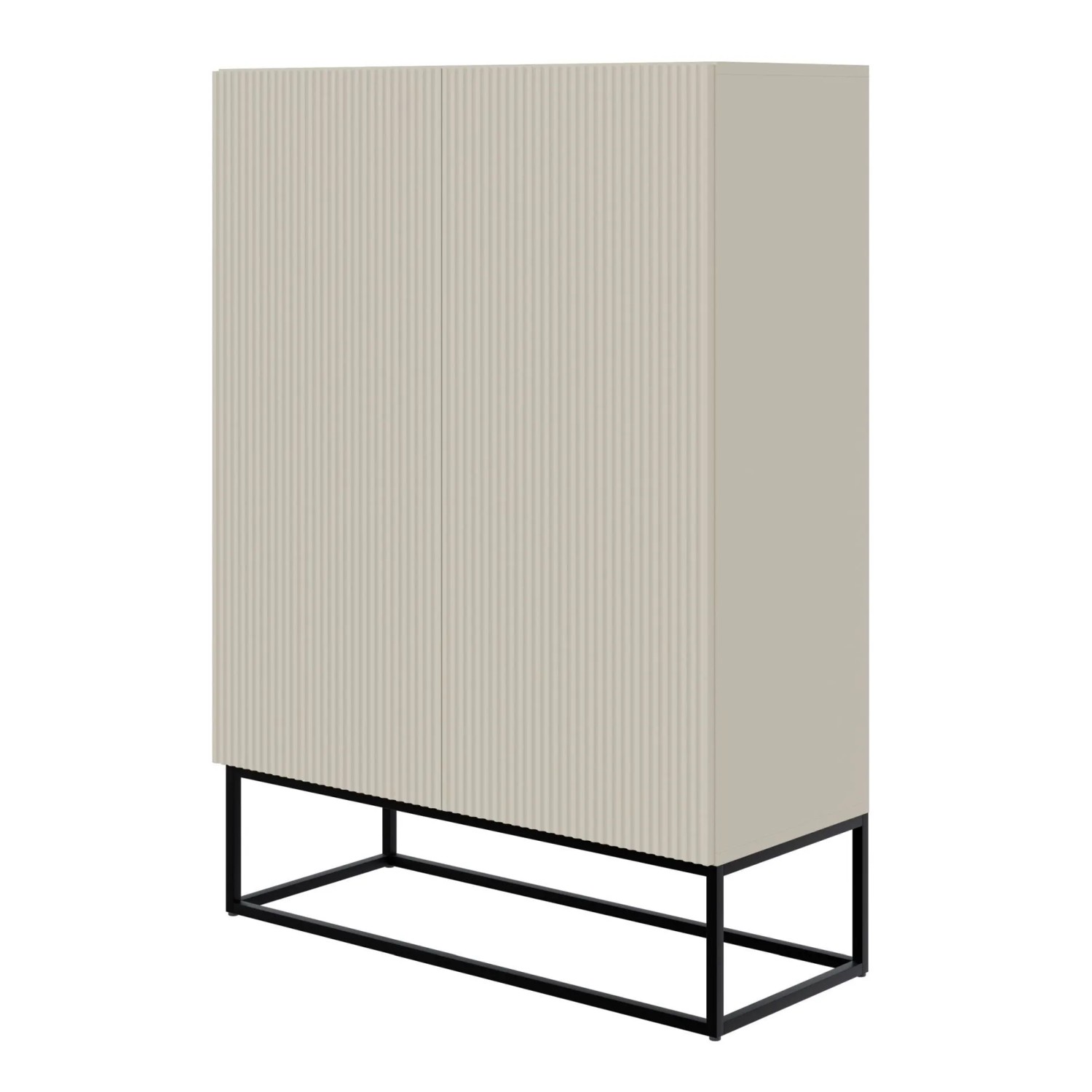 Selsey Highboard Veldio 90 cm Greige mit Schwarzen Beinen