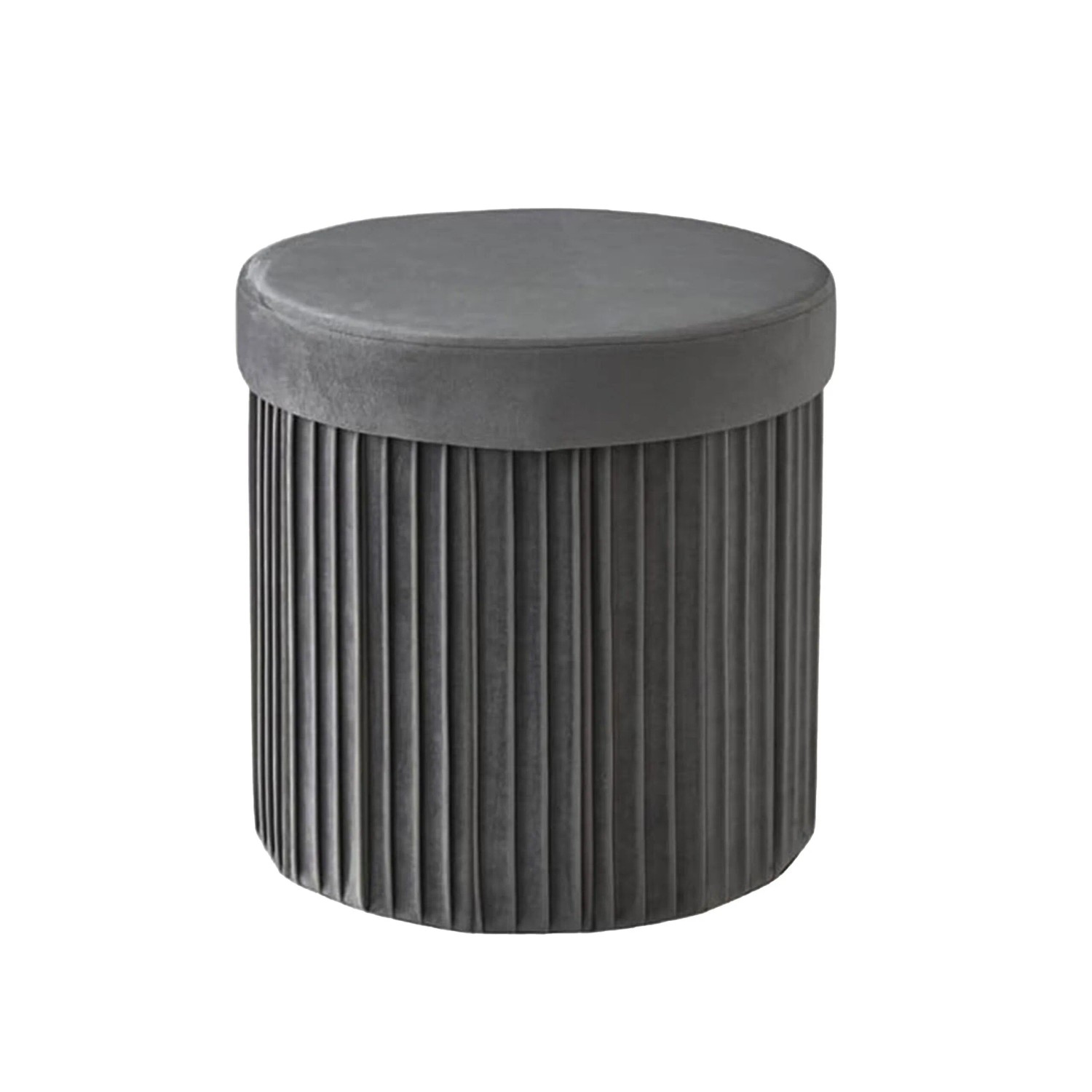 Relaxdays Sitzhocker Samt Dunkelgrau mit Stauraum Faltbar 38 cm x 38 cm 1,4 kg
