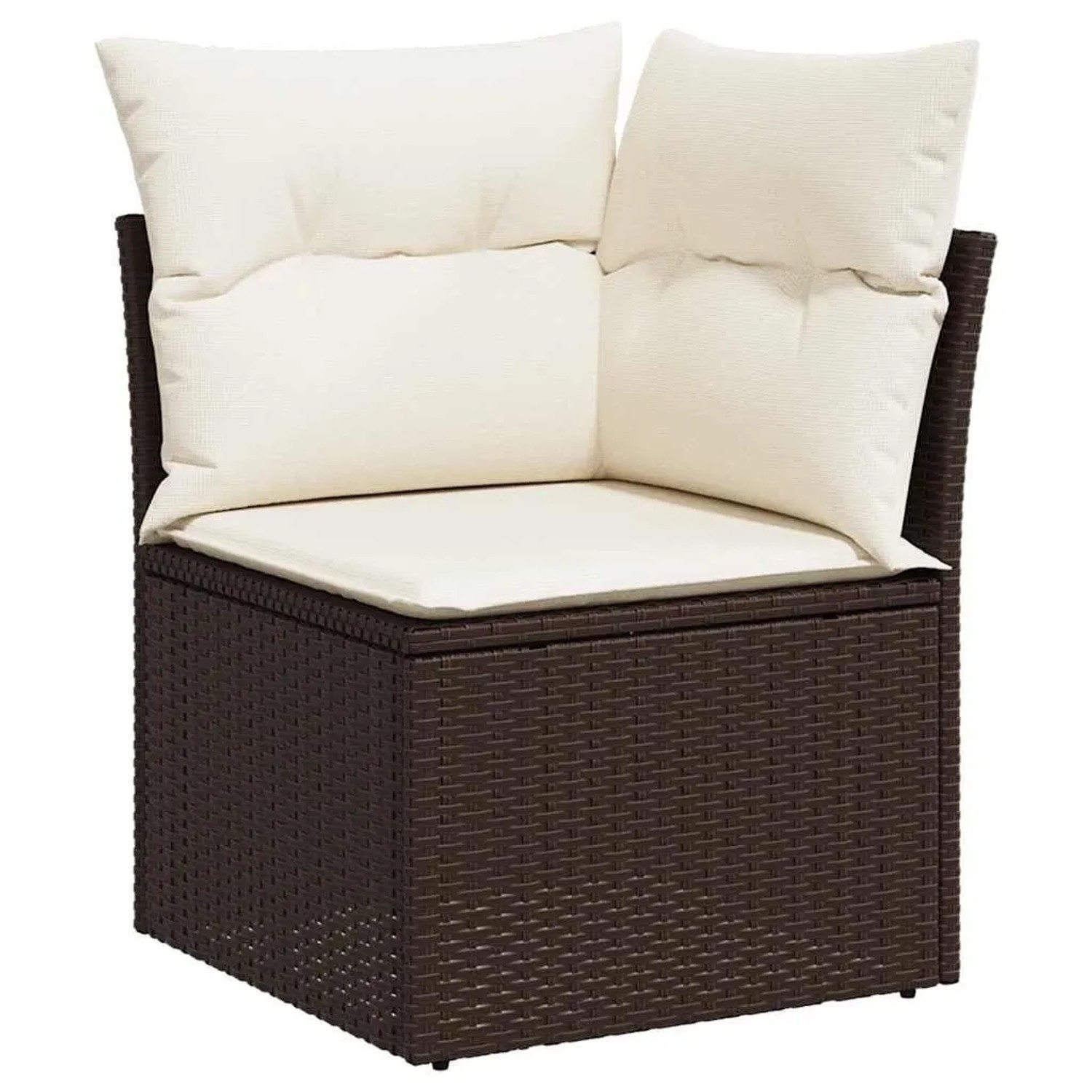 vidaXL Garten-Ecksofa mit Kissen Braun Poly Rattan 366200