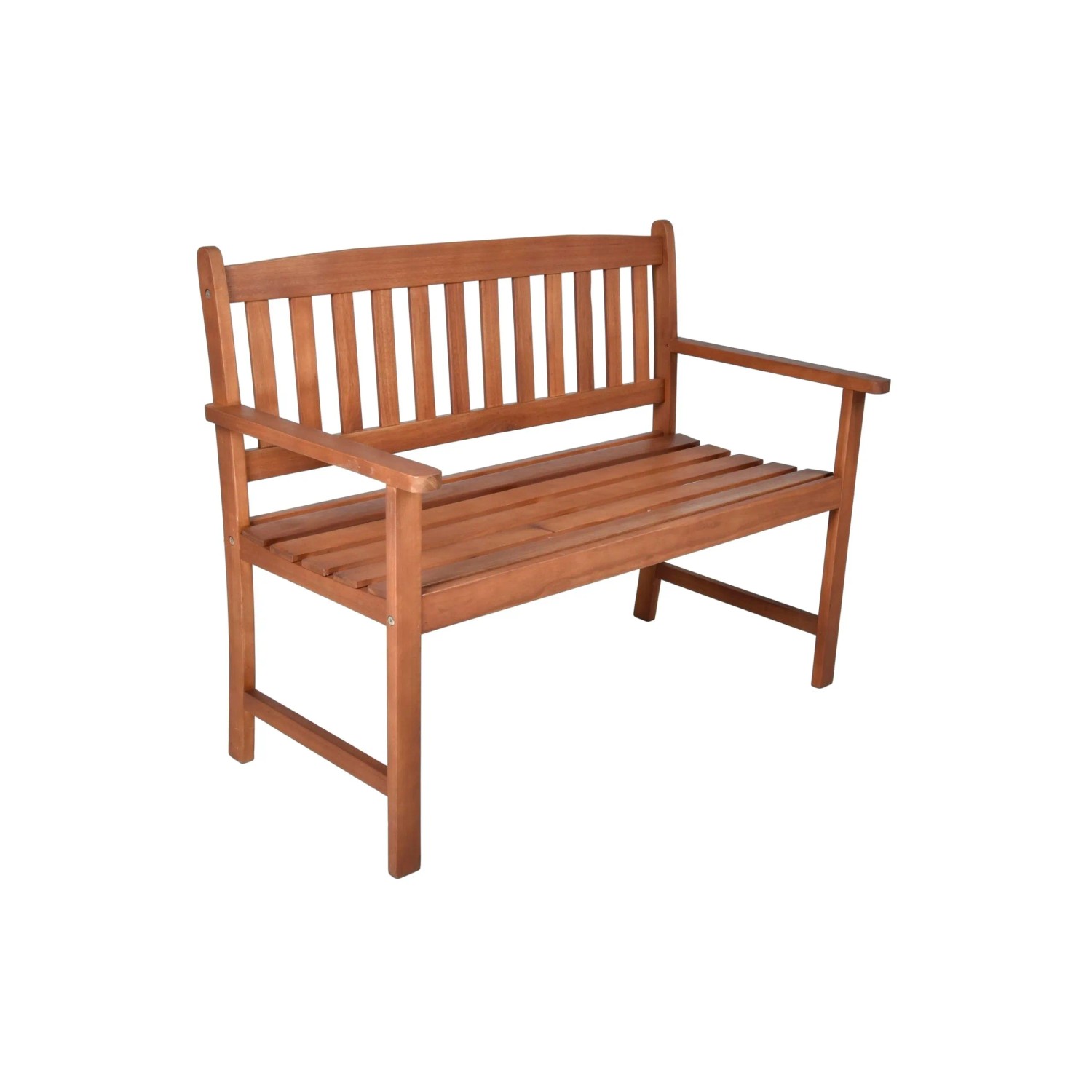 DELUKE Gartenbank METZ 2-Sitzer 110cm Breit Eukalyptus Natur Terrassenbank Wetterfest Sitzbank Outdoor Bank