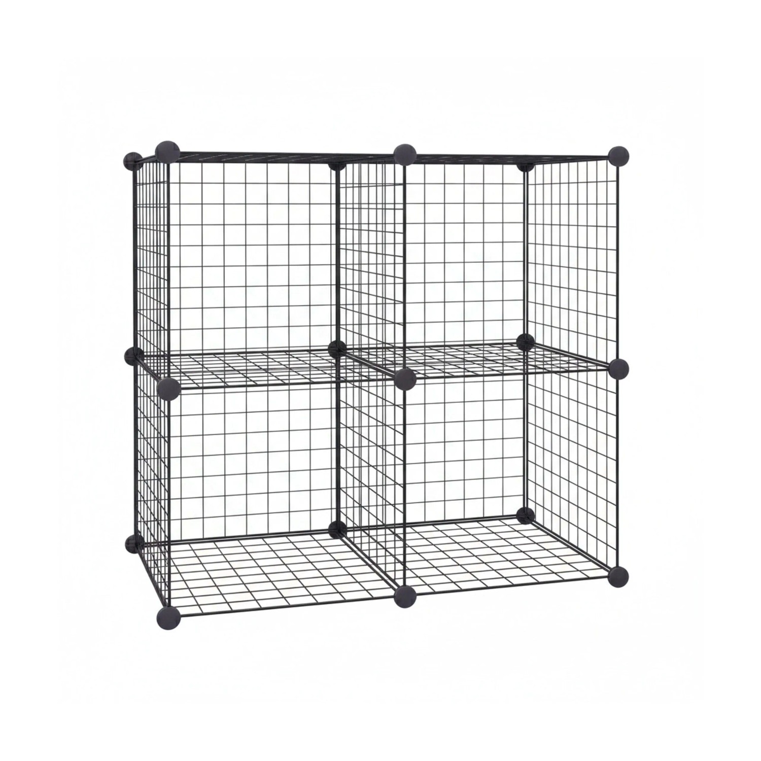 Relaxdays Steckregal Stahl Schwarz 4 Würfel Stecksystem 75 cm x 75 cm x 37 cm