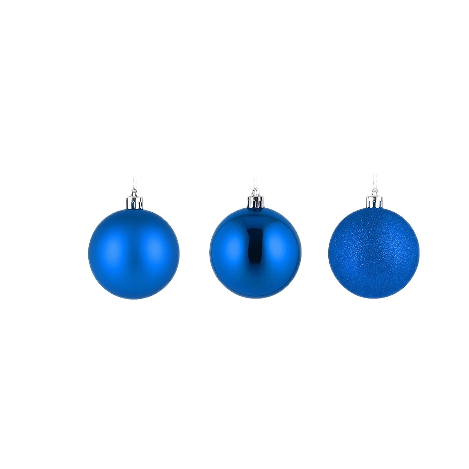 Relaxdays Weihnachtskugeln Kunststoff Blau Bruchsicher 30er Set 7 cm x 6 cm