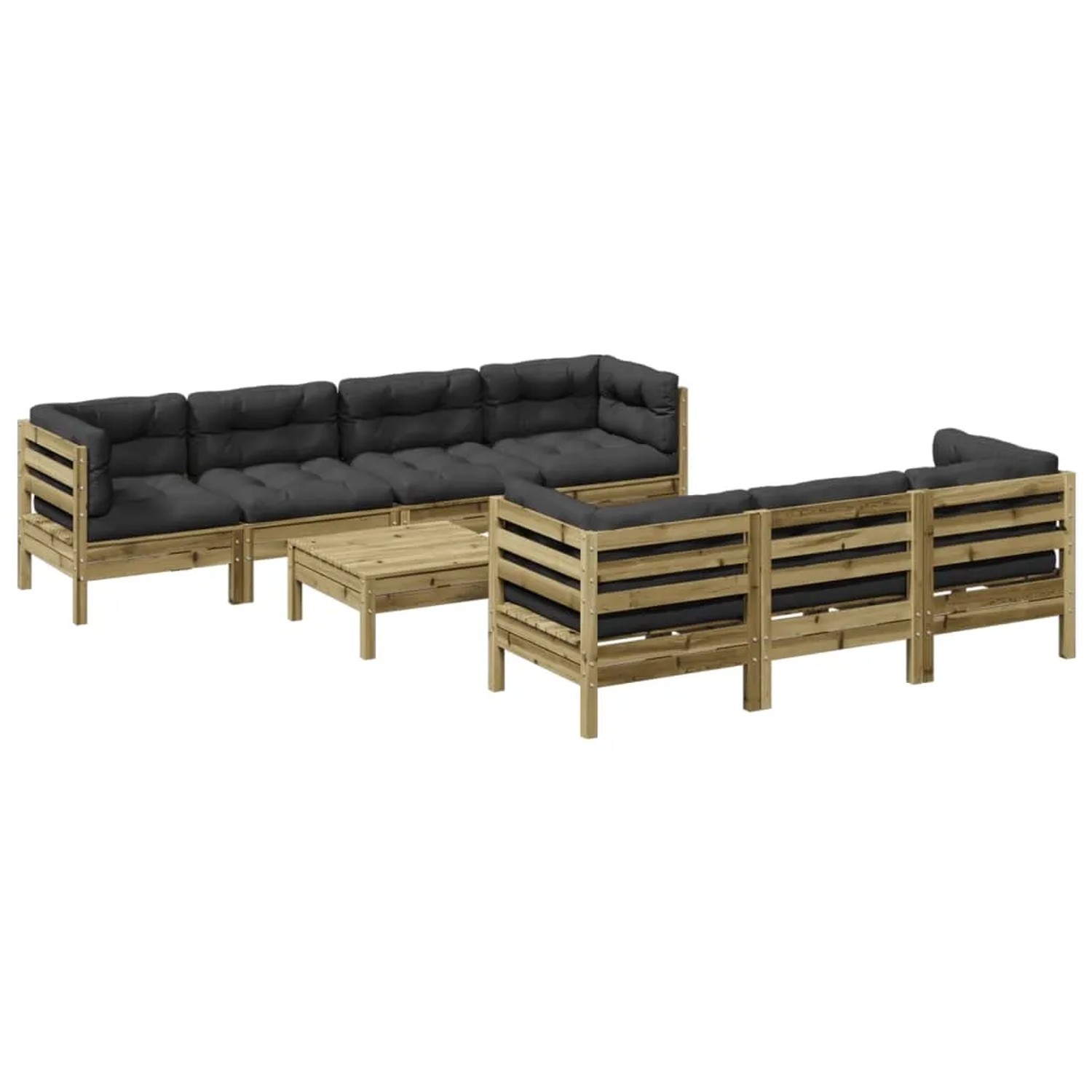 vidaXL 8-Tlg Garten-Sofagarnitur mit Kissen Kiefernholz Imprägniert 3299330 günstig online kaufen