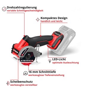 Einhell Akku-Trennschleifer Professional TP-CO 18/76-C Rot-Schwarz