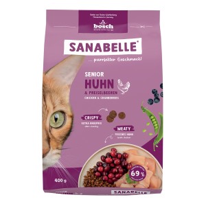 Sanabelle Katzen-Trockenfutter Senior Huhn & Preiselbeeren 400 g