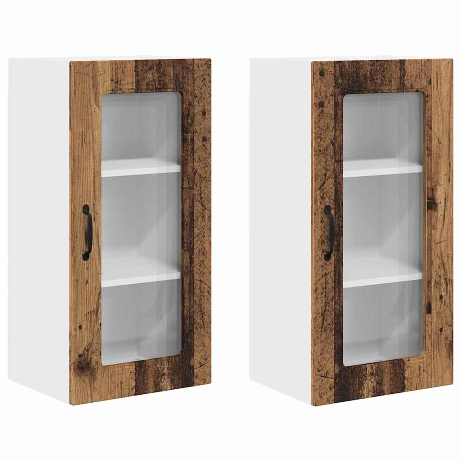 vidaXL Küchenwandschrank 2 Stk Altholz 40 x 31 x 80 cm Holzwerkstoff 884651 günstig online kaufen