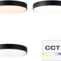 LED-Deckenleuchte Slimline, Ø 49cm, schwarz/weiß, mit CCT-Funktion für variable Lichtfarbe.