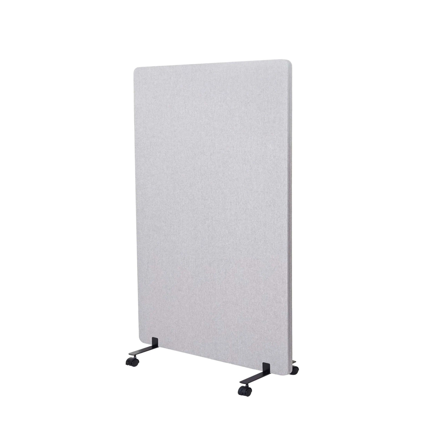 MCW Akustik-Trennwand G77 Doppelwandig Rollbar Textil 127x80cm Grau