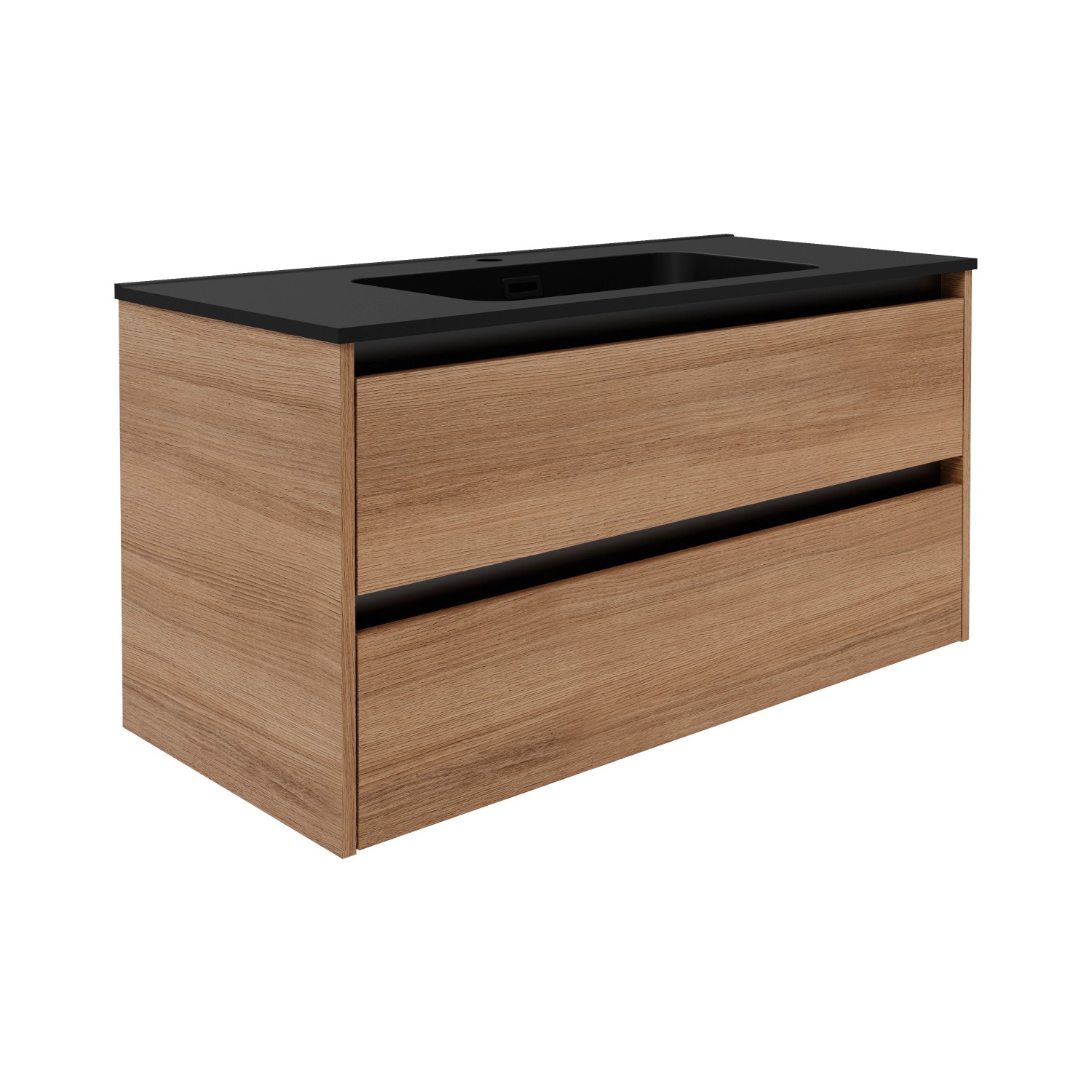 Fackelmann Waschtischunterschrank Vita 100 cm x 50 cm x 46 cm Oak Griff Sch günstig online kaufen