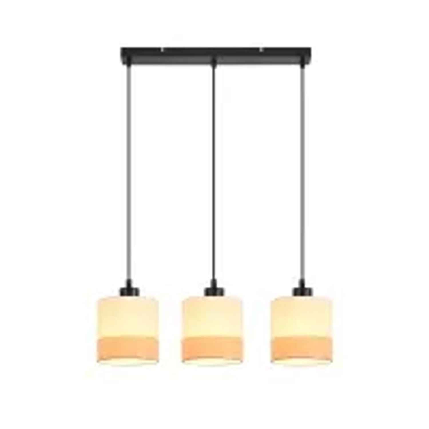 NETTLIFE Pendelleuchte aus Textil L120cm Weiß 25W B48cm