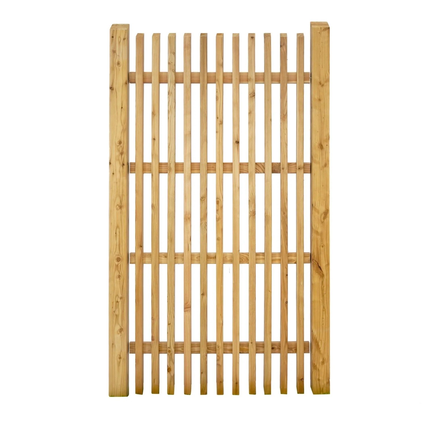 GartenLand Lattenzaun WIEN Abgeschrägt 90x180 cm Holzzaun Lärche PEFC mit Abgeschrägten Latten