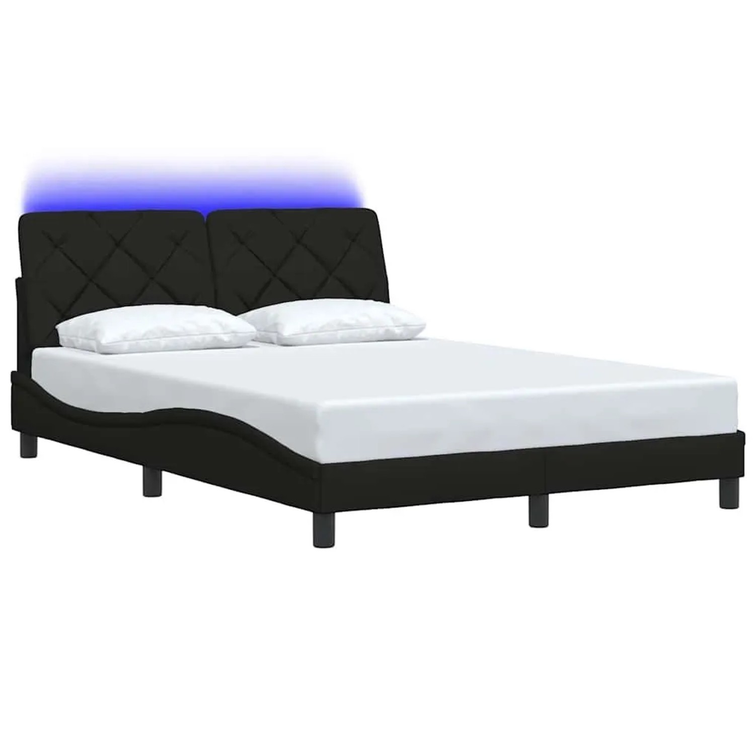vidaXL Bettgestell mit LED Ohne Matratze Schwarz 140x190 cm Stoff 3310666 günstig online kaufen