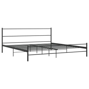 Schwarzes Metall Bettgestell 180x200 cm für Doppelbett, Lattenrost inklusive.