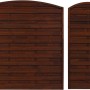 Braunes Sichtschutzzaun-Element München, 180/195x90 cm, aus lasiertem Kiefernholz mit geriffelten Brettern.
