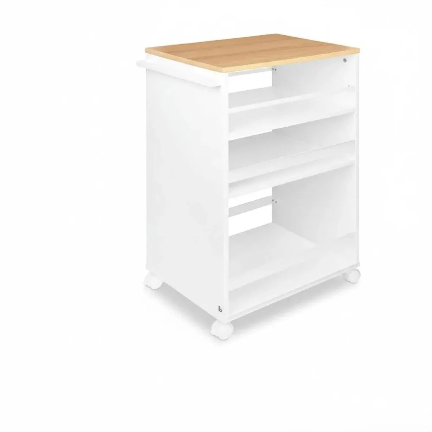 Bomoe Nischenwagen Servierwagen auf Rollen 50x38x79cm Weiß und Eiche