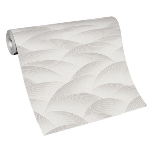 Guido Maria Kretschmer Vliestapete Sparkling Sea in Taupe mit Wellenmuster.
