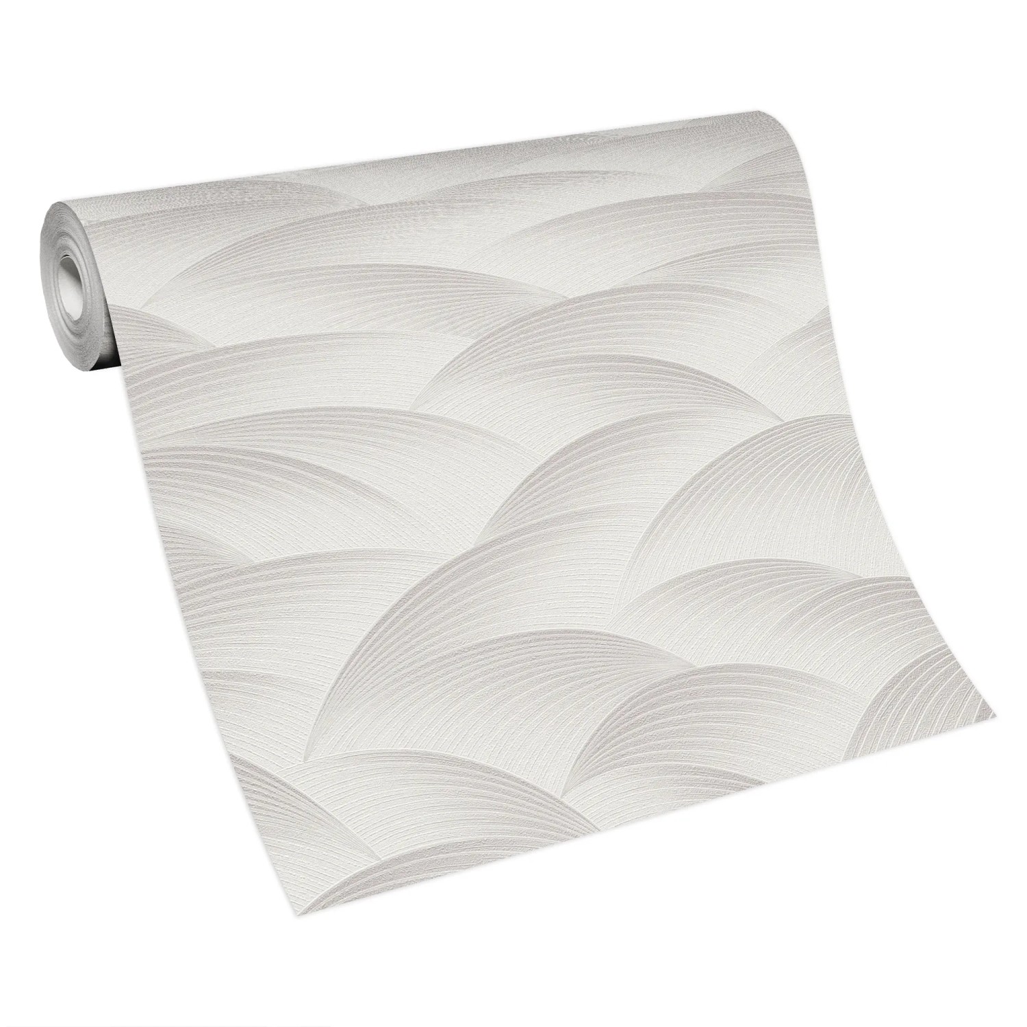 Guido Maria Kretschmer Vliestapete Sparkling Sea in Taupe mit Wellenmuster.