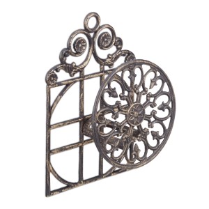 Relaxdays Schlauchhalter Gusseisen Bronze Antik Groß 50 cm x 32 cm x 20 cm 4,2 kg