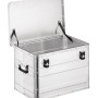 Offene LUX Aluminiumbox, 70 l, ideal zur Lagerung und zum Transport, mit Tragegriffen und Kantenschutz.