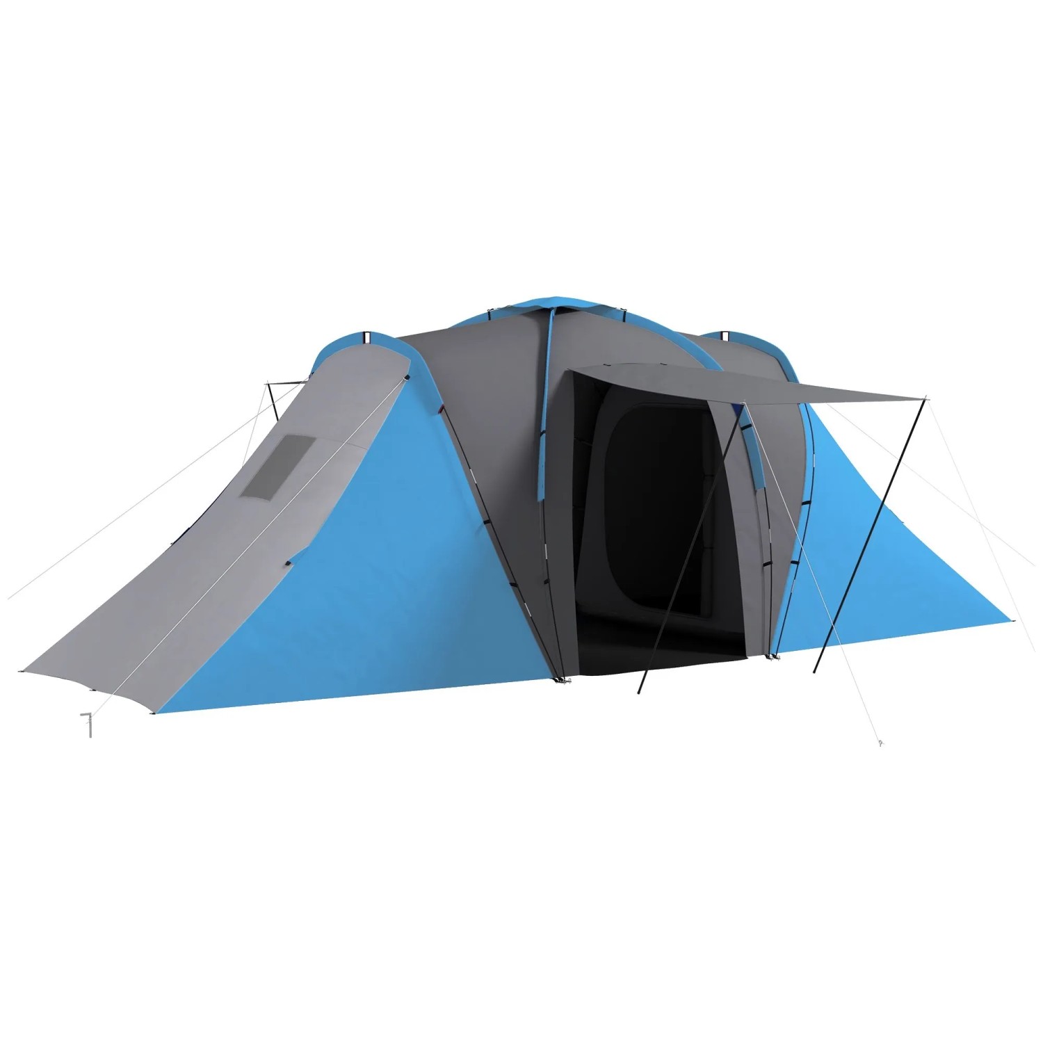 Furnicato Tunnelzelt Campingzelt 4 6 Personen Grau Blau 555x225x190 Cm